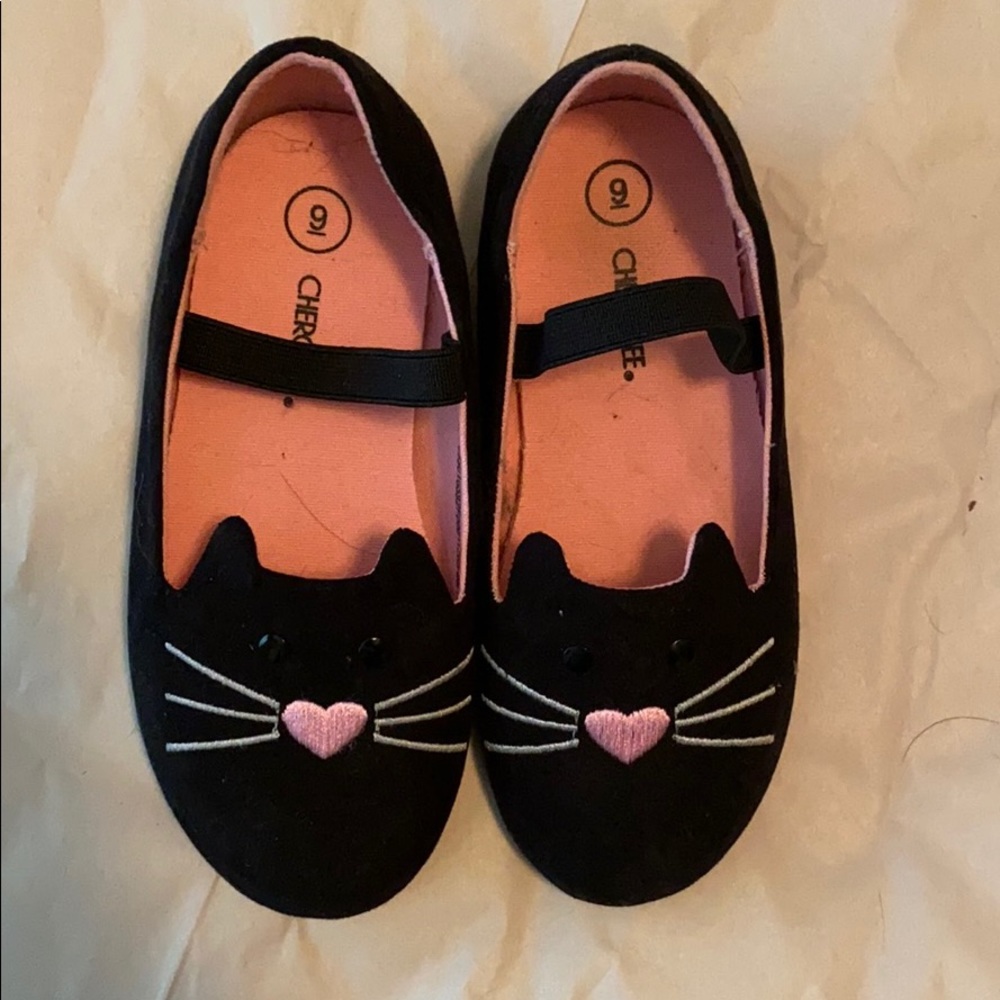 Cherokee toddler girls black cat Mary Janes size 9